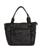 Sac porté épaule en Cuir Romanengo noir - 30x27.5x17 cm