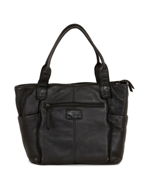 Sac porté épaule en Cuir Romanengo noir - 30x27.5x17 cm