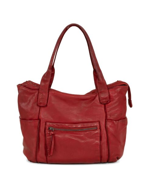 Sac porté épaule en Cuir Romanengo rouge - 30x27.5x17 cm