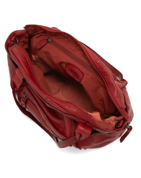 Sac porté épaule en Cuir Romanengo rouge - 30x27.5x17 cm