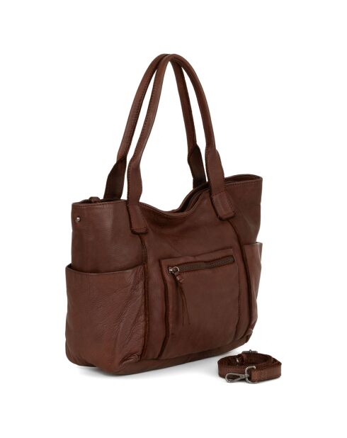 Sac porté épaule en Cuir Romanengo marron - 30x27.5x17 cm