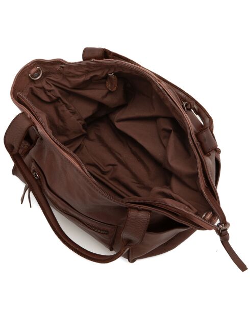 Sac porté épaule en Cuir Romanengo marron - 30x27.5x17 cm