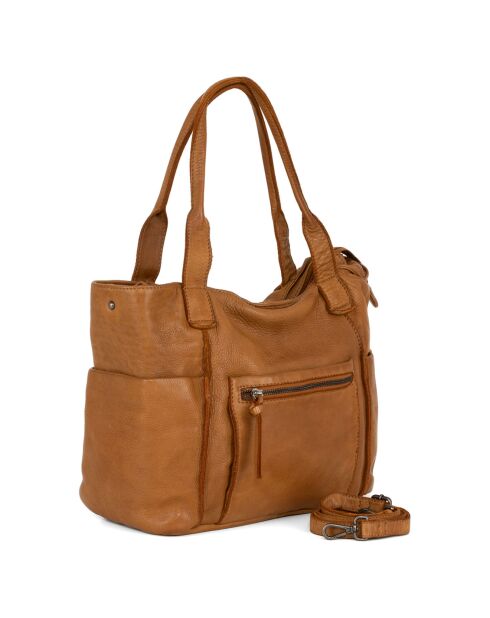 Sac porté épaule en Cuir Romanengo ocre - 30x27.5x17 cm