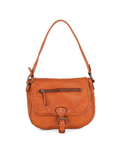 Sac bandoulière en Cuir Altomonte orange - 26x20x7 cm