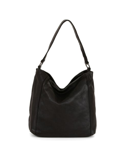 Sac porté épaule en Cuir Mombercelli noir - 30x27.5x17 cm