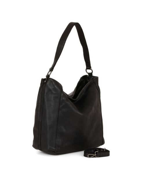 Sac porté épaule en Cuir Mombercelli noir - 30x27.5x17 cm