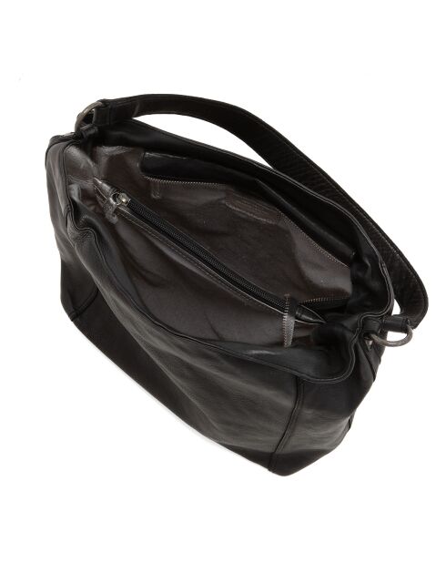 Sac porté épaule en Cuir Mombercelli noir - 30x27.5x17 cm