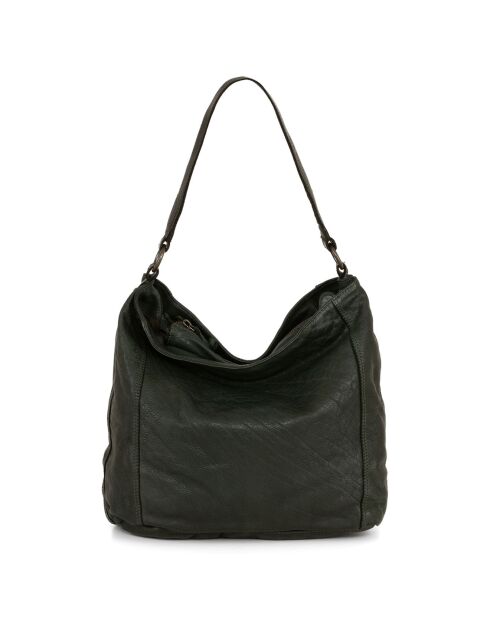 Sac porté épaule en Cuir Mombercelli vert - 30x27.5x17 cm