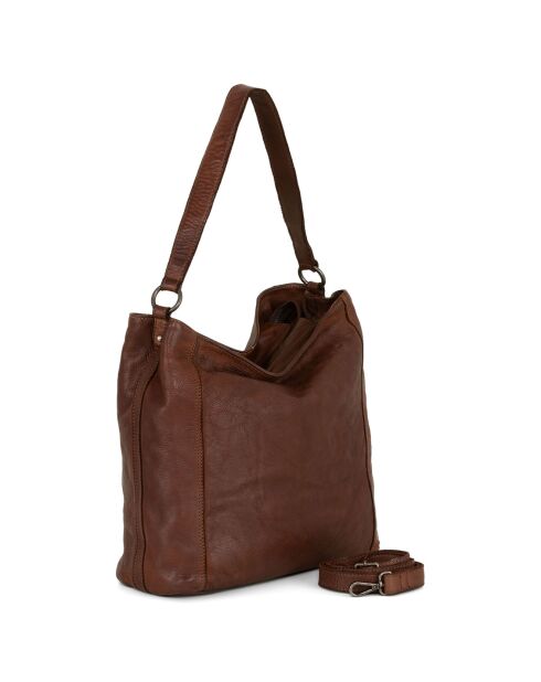 Sac porté épaule en Cuir Mombercelli marron - 30x27.5x17 cm