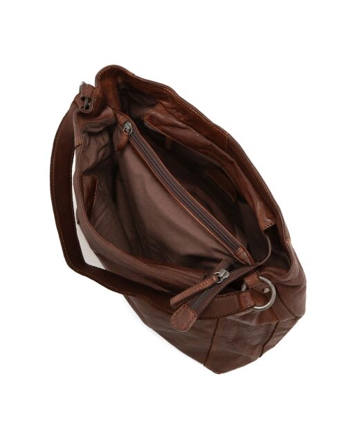 Sac porté épaule en Cuir Mombercelli marron - 30x27.5x17 cm