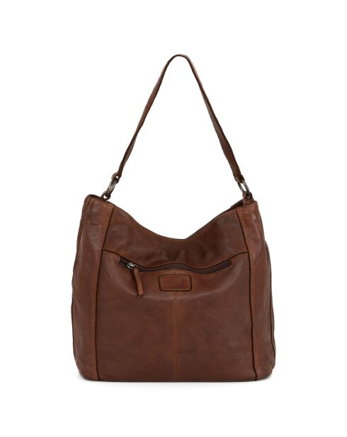 Sac porté épaule en Cuir Mombercelli marron - 30x27.5x17 cm