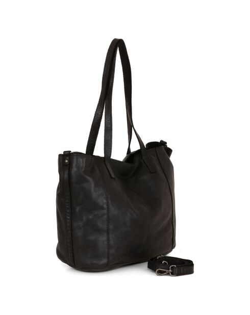 Sac porté épaule en Cuir Lizzanello noir - 29x24x15 cm