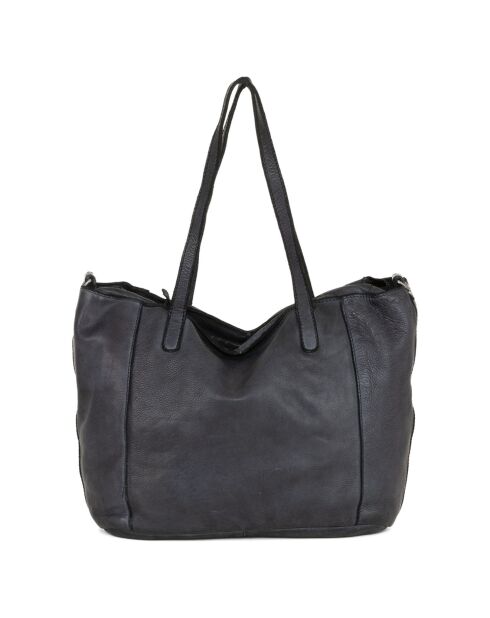 Sac porté épaule en Cuir Lizzanello bleu jeans - 29x24x15 cm