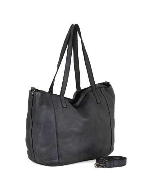 Sac porté épaule en Cuir Lizzanello bleu jeans - 29x24x15 cm