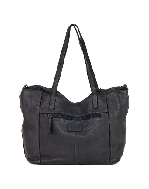 Sac porté épaule en Cuir Lizzanello bleu jeans - 29x24x15 cm