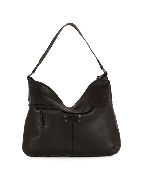 Sac porté épaule en Cuir Zenevredo noir - 35x31x6 cm