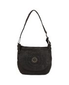 Sac bandoulière en Cuir Peveragno noir - 35x28x7 cm