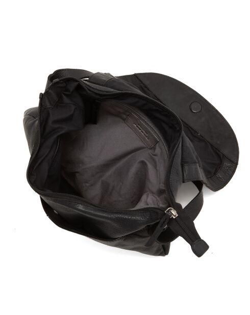 Sac bandoulière en Cuir Peveragno noir - 35x28x7 cm