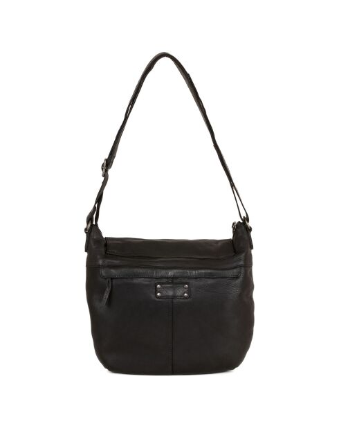 Sac bandoulière en Cuir Peveragno noir - 35x28x7 cm