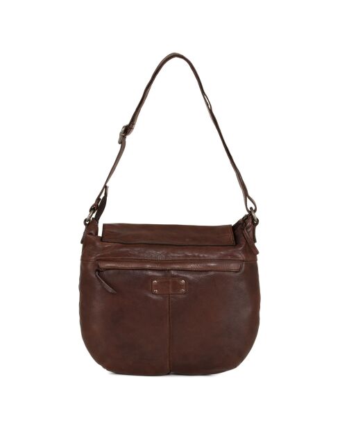 Sac bandoulière en Cuir Peveragno marron - 35x28x7 cm