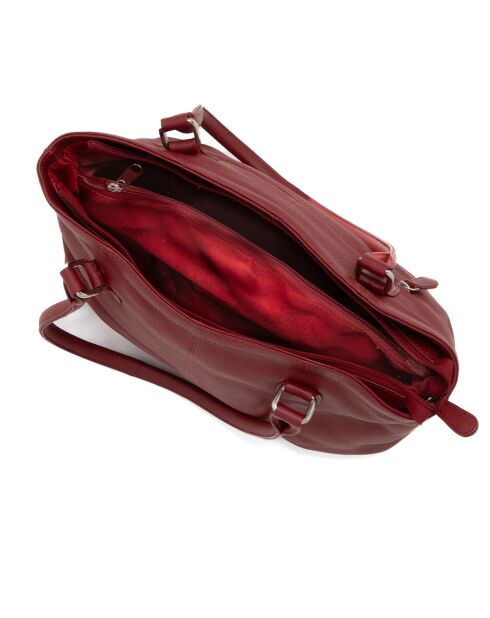 Sac porté épaule en Cuir Casorzo rouge - 34x24x13 cm