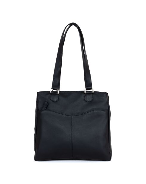 Sac porté épaule en Cuir Agrigento noir - 31x28x11 cm