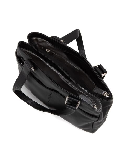 Sac porté épaule en Cuir Agrigento noir - 31x28x11 cm