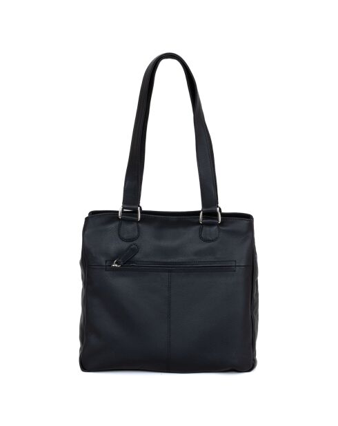 Sac porté épaule en Cuir Agrigento noir - 31x28x11 cm