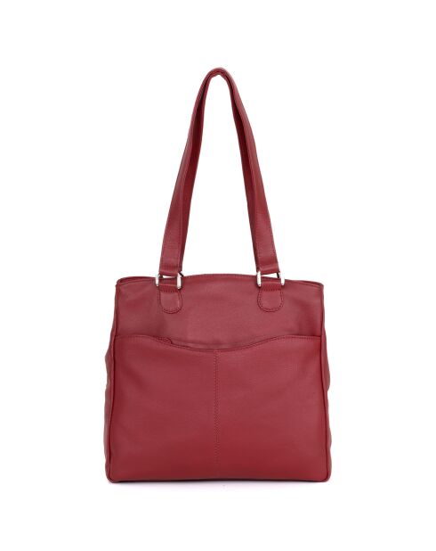 Sac porté épaule en Cuir Agrigento rouge - 31x28x11 cm