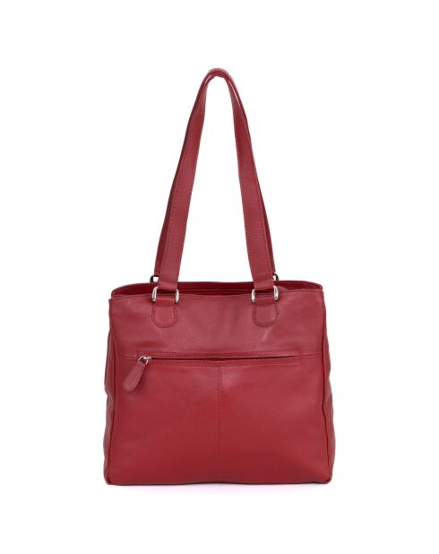 Sac porté épaule en Cuir Agrigento rouge - 31x28x11 cm