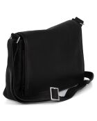 Sac bandoulière en Cuir Porlezza noir - 28x23x7 cm