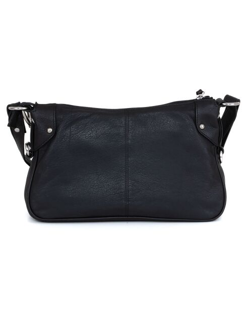 Sac bandoulière en Cuir Gagliato noir - 32x20x12 cm