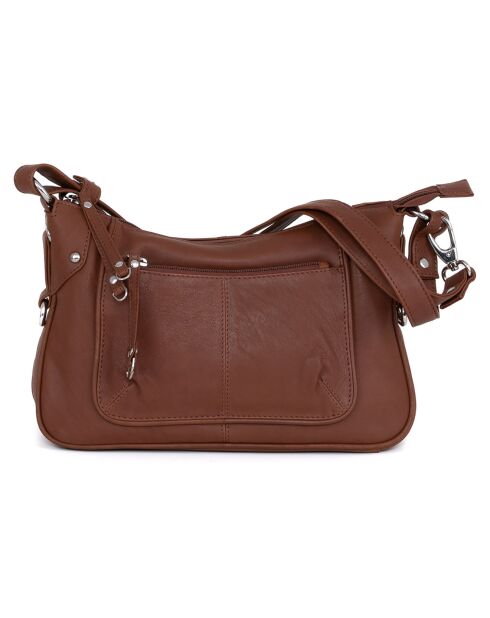 Sac bandoulière en Cuir Gagliato taupe - 32x20x12 cm