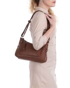 Sac bandoulière en Cuir Gagliato taupe - 32x20x12 cm