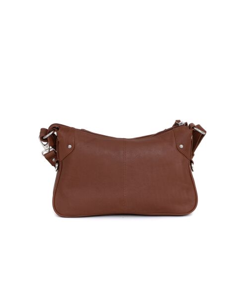 Sac bandoulière en Cuir Gagliato taupe - 32x20x12 cm