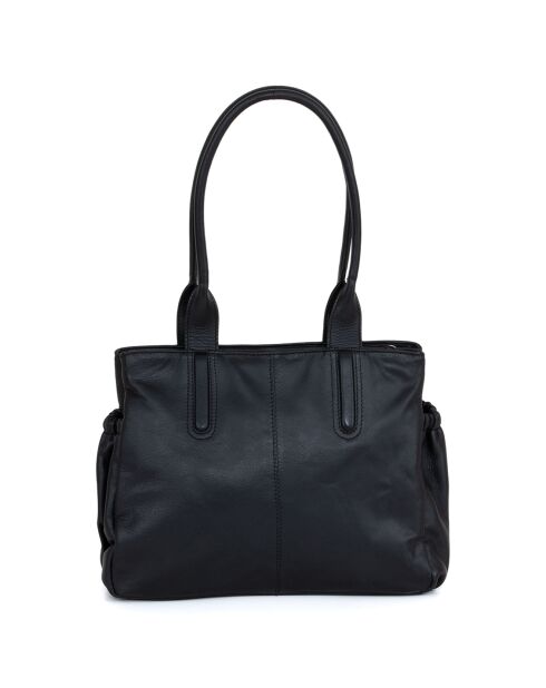 Sac porté épaule en Cuir Zagarolo noir - 31x24x11 cm