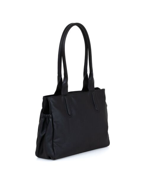 Sac porté épaule en Cuir Zagarolo noir - 31x24x11 cm