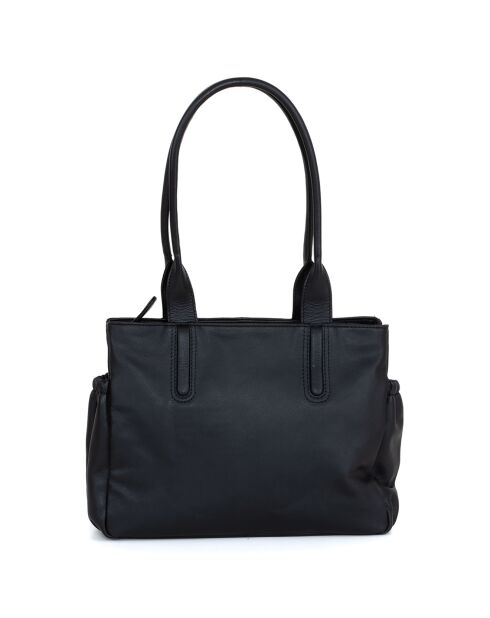 Sac porté épaule en Cuir Zagarolo noir - 31x24x11 cm