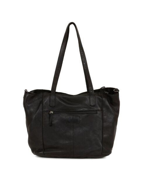 Sac porté épaule en Cuir Lizzanello noir - 29x24x15 cm