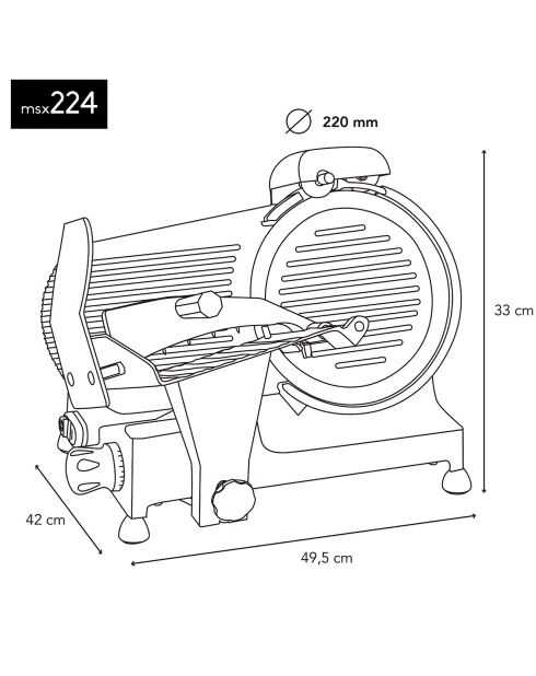 Trancheuse à viande rouge - 22 cm