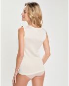 Top en micromodal sans manches blanc