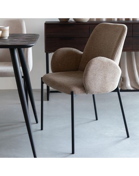 2 sillas Benoit taupe - 60x57x85 cm