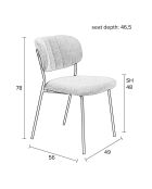 2 witte stoelen Basile Boucle - 55x49x80 cm
