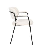 2 witte Basile bouclette fauteuils - 56x60,5x78 cm