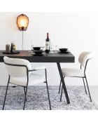 2 witte Basile bouclette fauteuils - 56x60,5x78 cm
