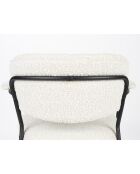 2 witte Basile bouclette fauteuils - 56x60,5x78 cm