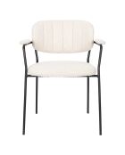 2 witte Basile bouclette fauteuils - 56x60,5x78 cm
