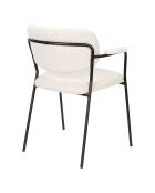 2 witte Basile bouclette fauteuils - 56x60,5x78 cm