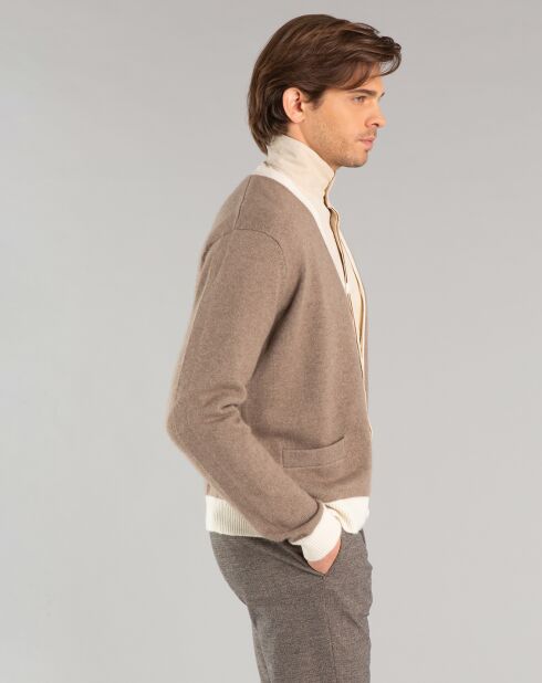 Cardigan 100% Cachemire Golfeur roché chiné