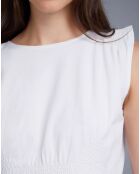 Top Tina en jersey de coton blanc